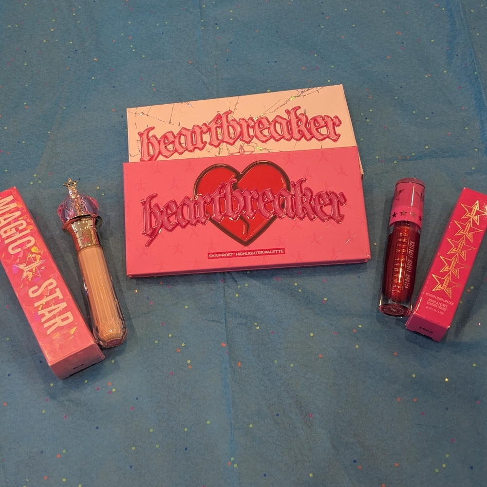 NWT Jeffree Star Highlighter Palette, Concealer, & Red Velour Liquid Lipstick - Picture 2 of 8